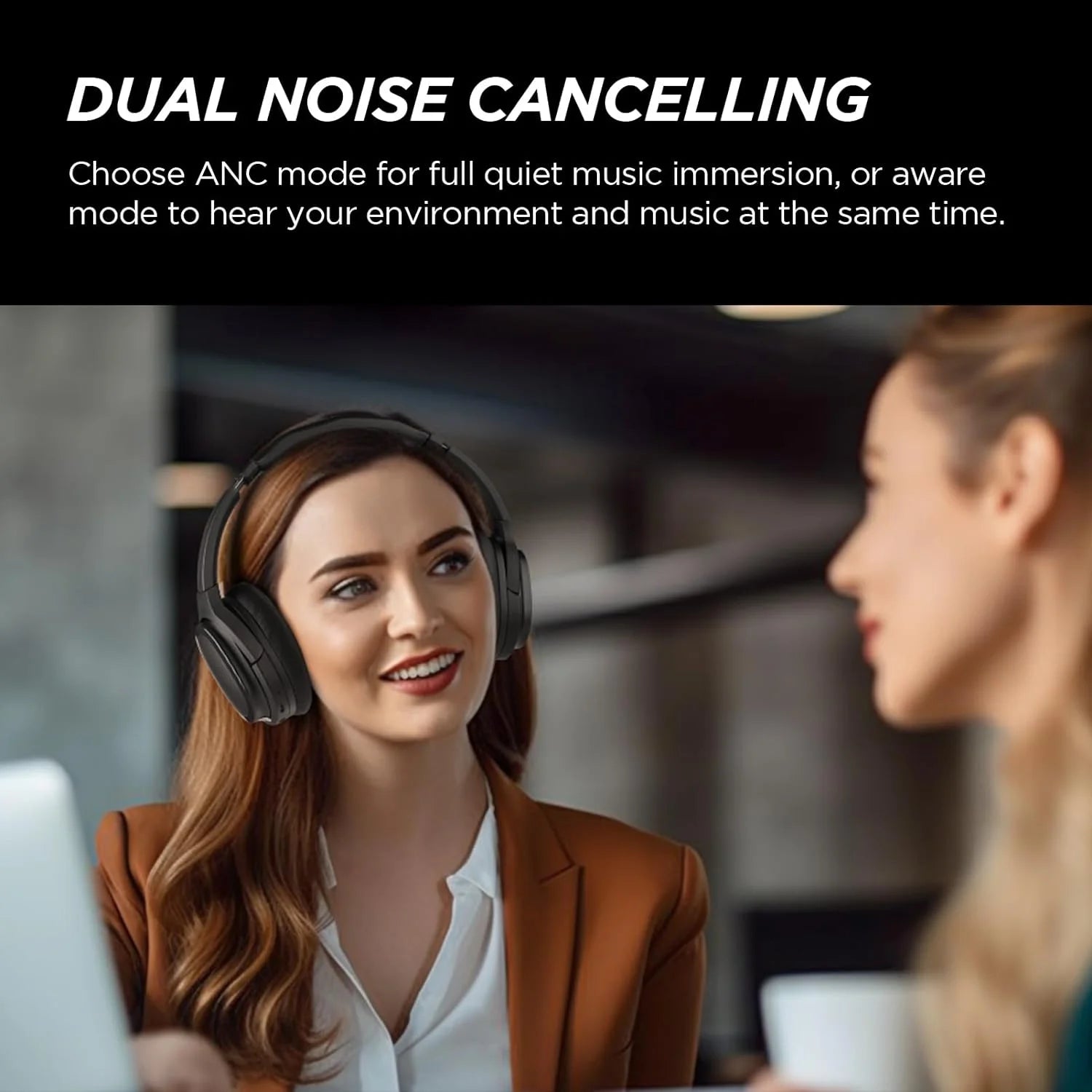Hybrid Active Noise Cancelling Headphones Wireless 